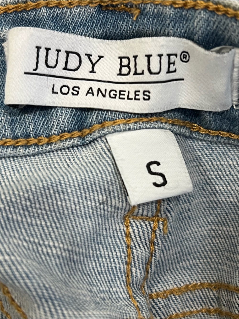 Judy Blue Light Blue Distressed High-Rise Jean Shorts, Size S - Picture 2 of 15
